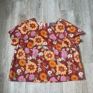 ModCloth x Princess Highway Floral Linen Top size 28 boho print
